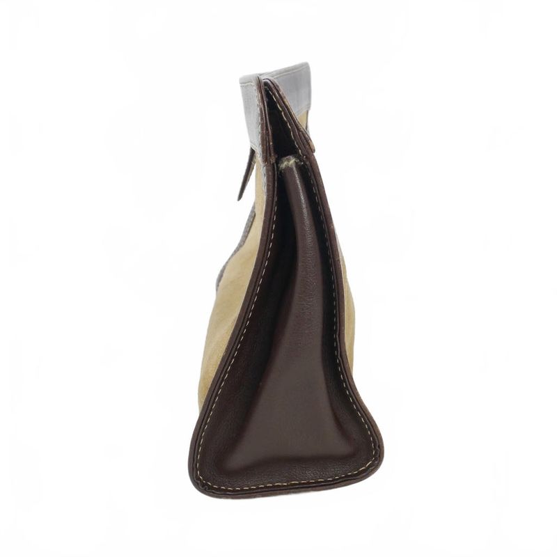 Loewe Anagram Suede Clutch Vintage Brown