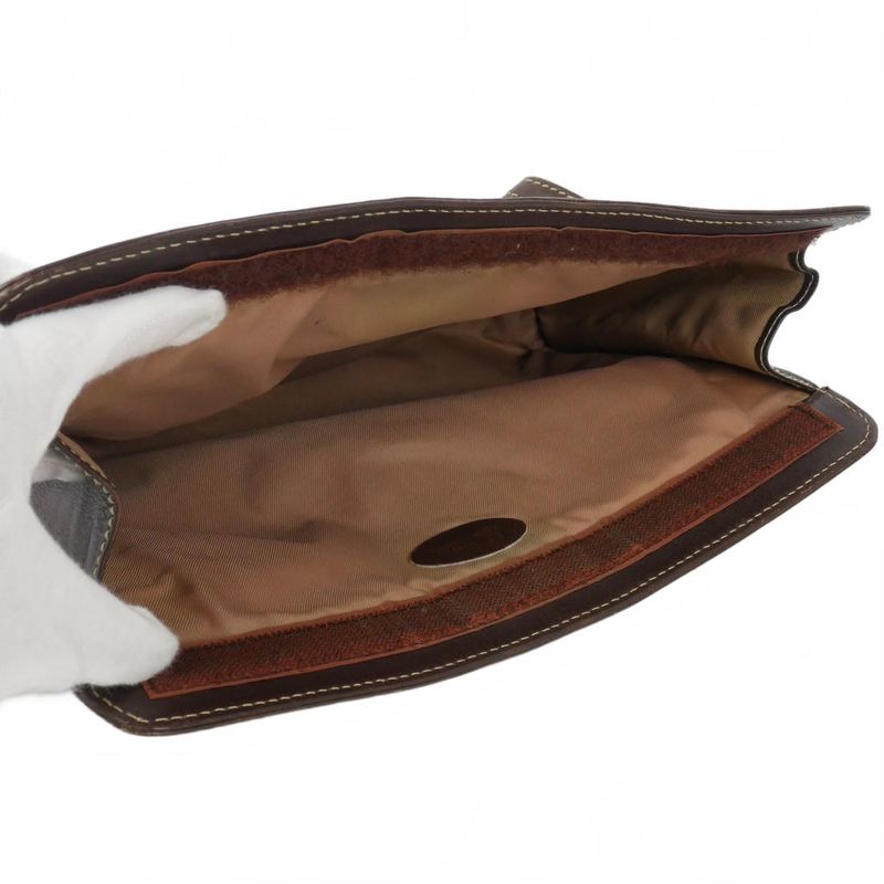 Loewe Anagram Suede Clutch Vintage Brown