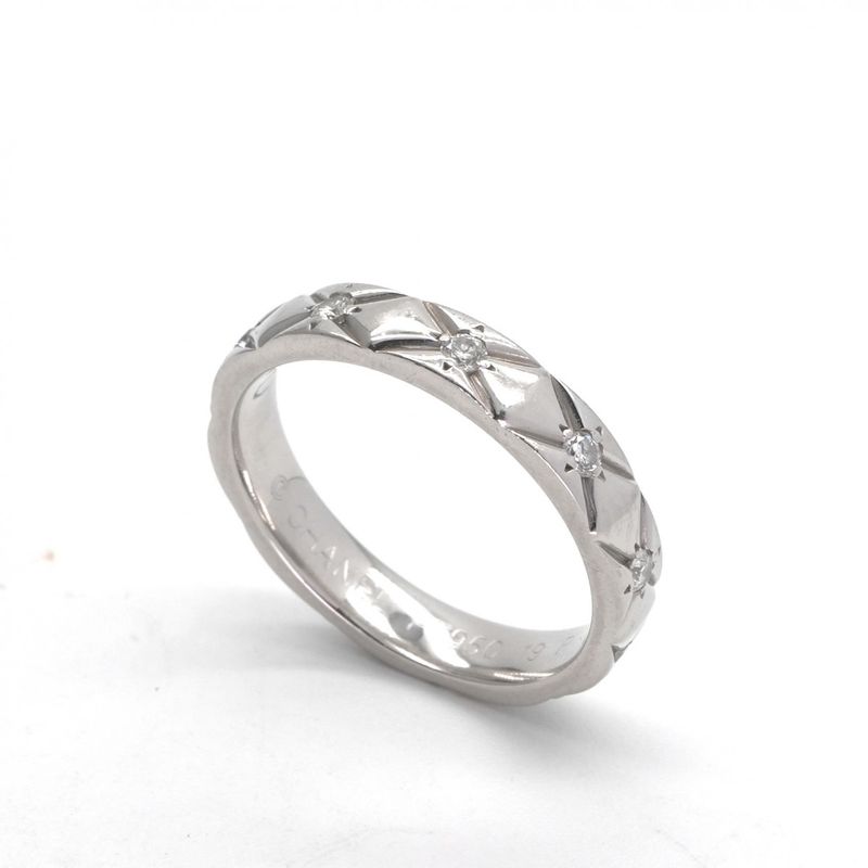 Chanel Quilted Coco Crush Ring Silver Wedding Pair Marriage