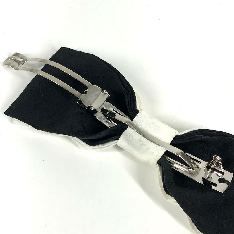 Chanel Barrette CC Logo Ribbon Silk White Hair Accessory Hair Clip