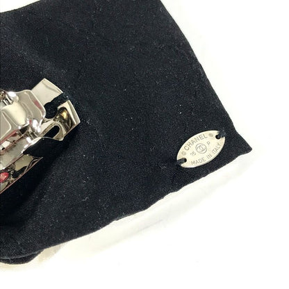Chanel Barrette CC Logo Ribbon Silk White Hair Accessory Hair Clip