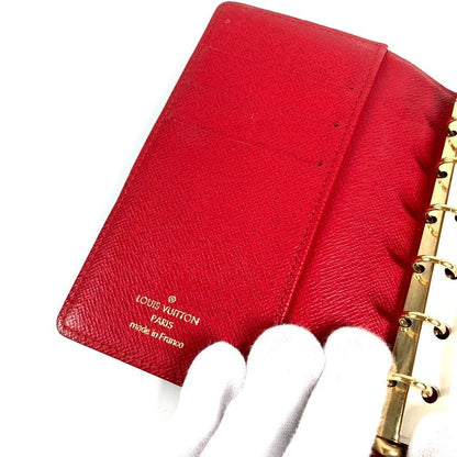 Louis Vuitton Notebook Cover Agenda PM T&B Logo Damier Canvas Ebene Brown
