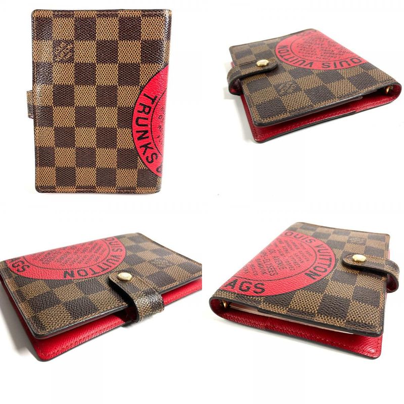 Louis Vuitton Notebook Cover Agenda PM T&B Logo Damier Canvas Ebene Brown