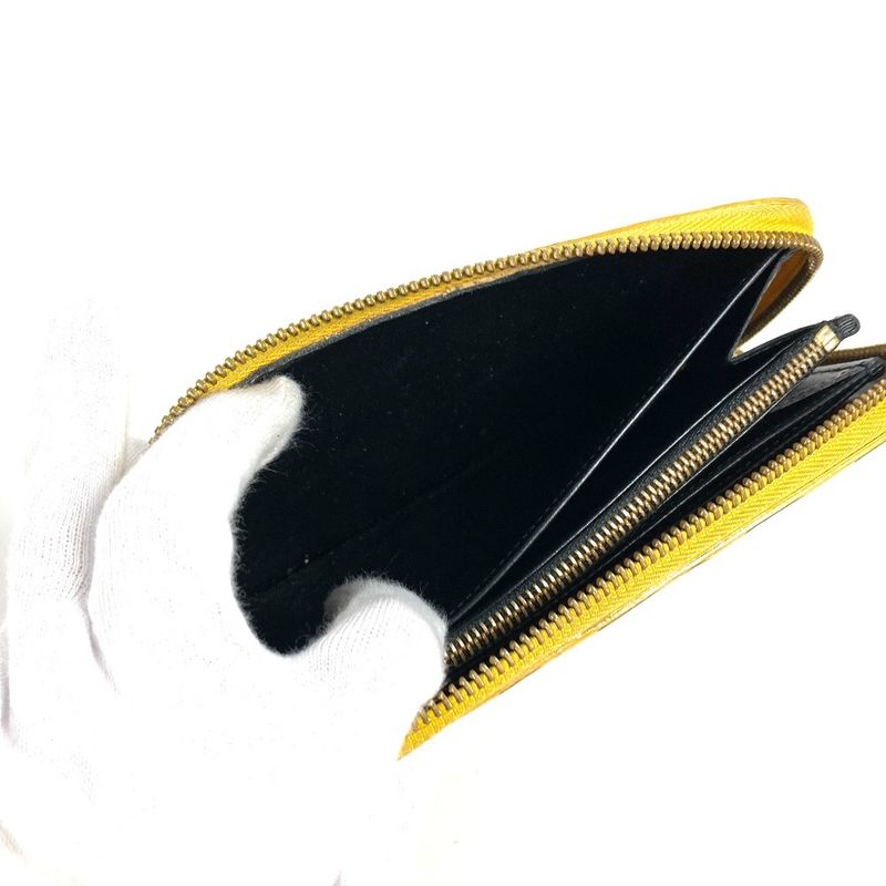 Louis Vuitton Wallet Zippy Patent Leather Yellow Black