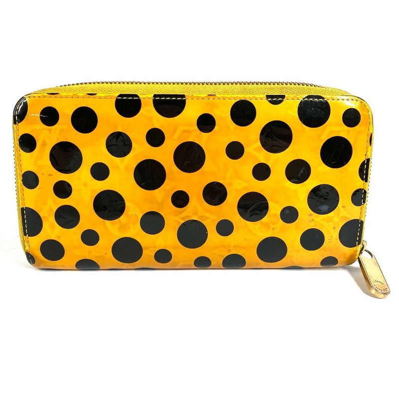 Louis Vuitton Wallet Zippy Patent Leather Yellow Black