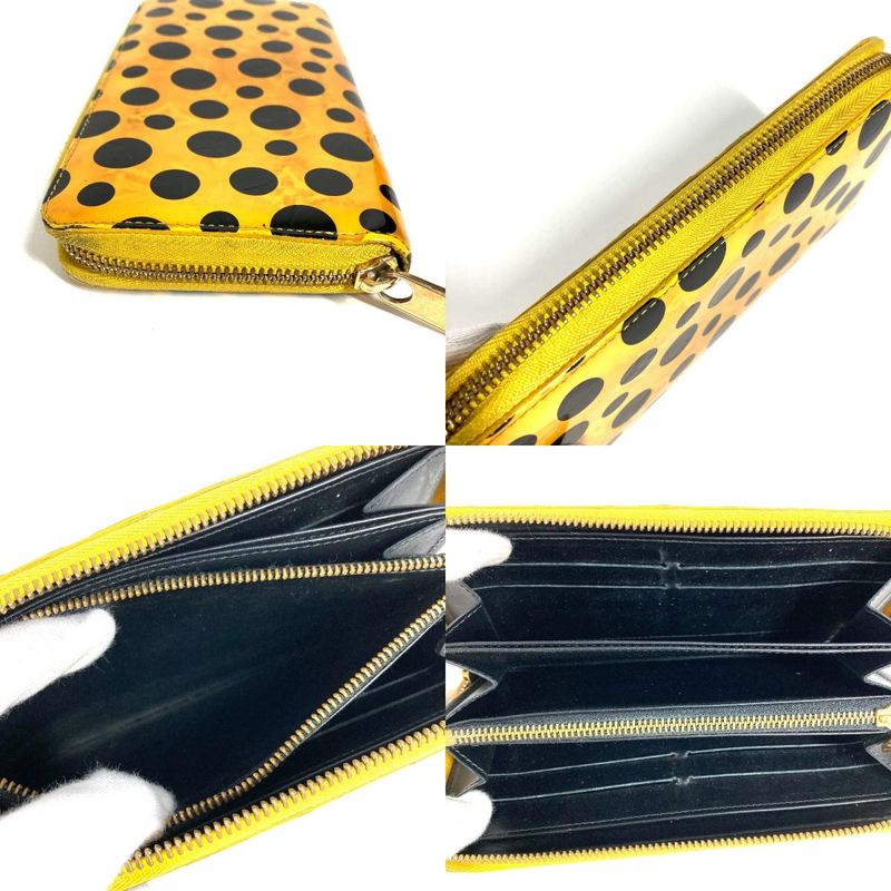 Louis Vuitton Wallet Zippy Patent Leather Yellow Black