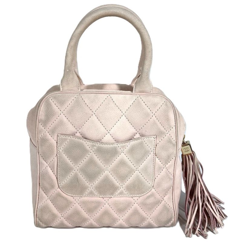 Chanel Handbag CC Logo Nubuck Light Pink