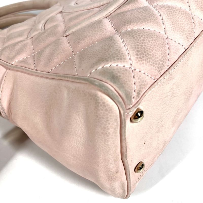 Chanel Handbag CC Logo Nubuck Light Pink