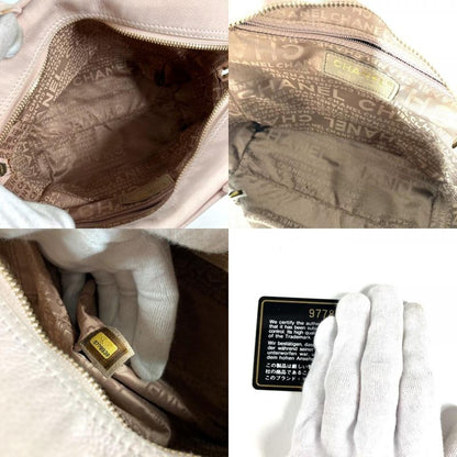 Chanel Handbag CC Logo Nubuck Light Pink