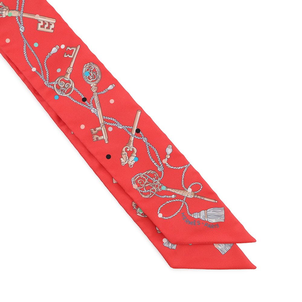 Hermes Scarf Twill les Cles a Pois Silk — view 4