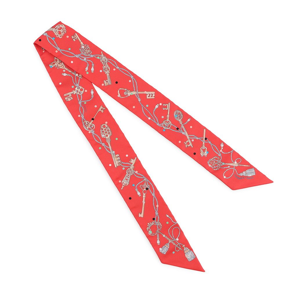 Hermes Scarf Twill les Cles a Pois Silk — view 3