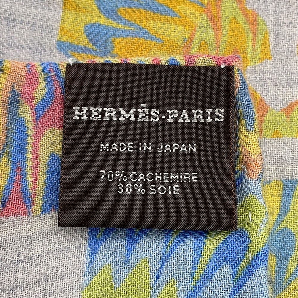 Hermes Carre 90 Kyoto Marble Ex Libris Cashmere Scarf Glycine Multicolor — view 9