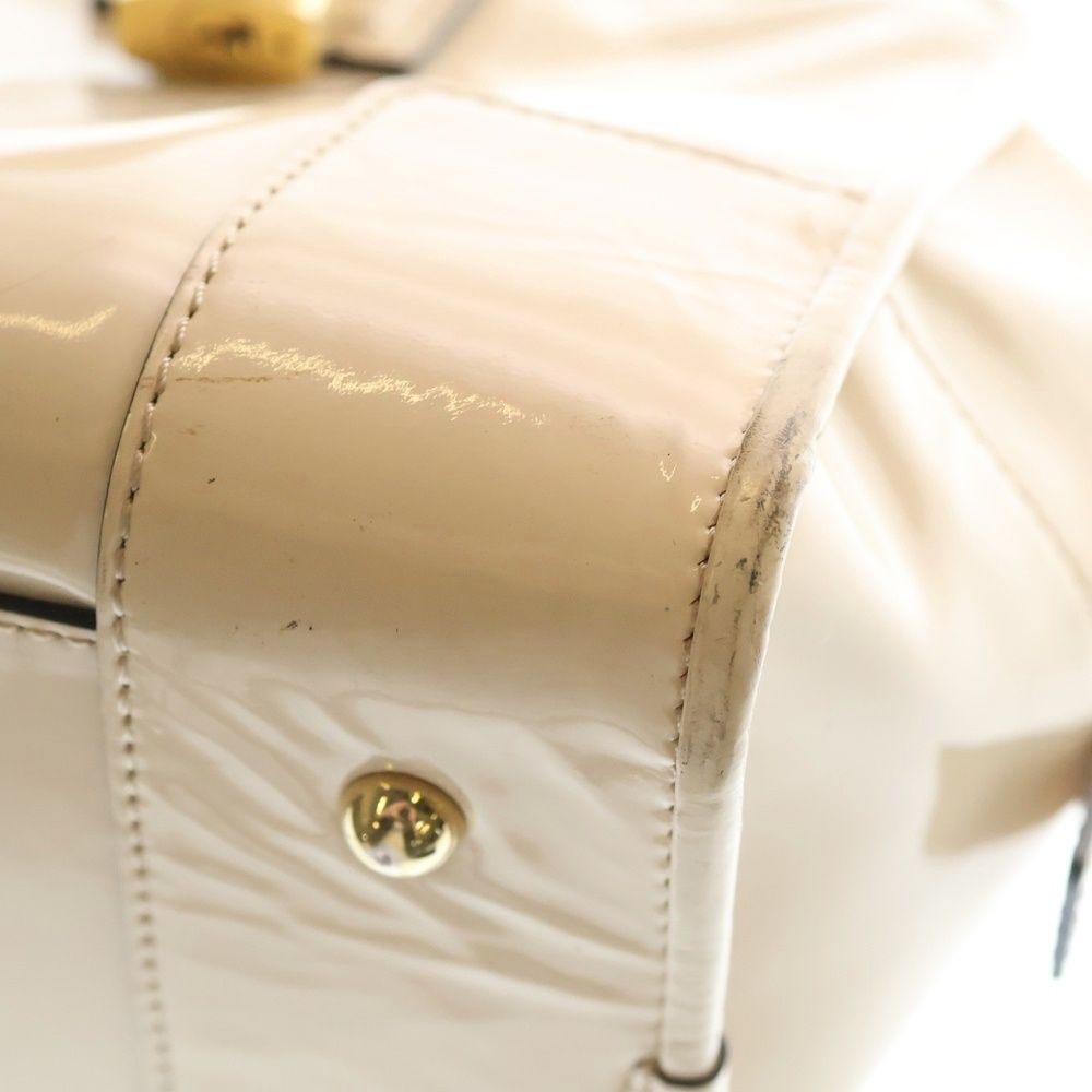 Loewe Amazona 28 Beige Enamel Handbag Red