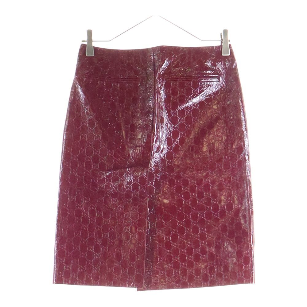 Gucci Embossed GG Motif Skirt Bordeaux — view 2