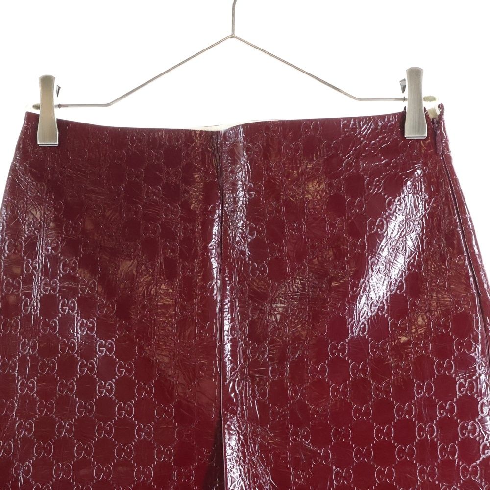 Gucci Embossed GG Motif Skirt Bordeaux — view 3