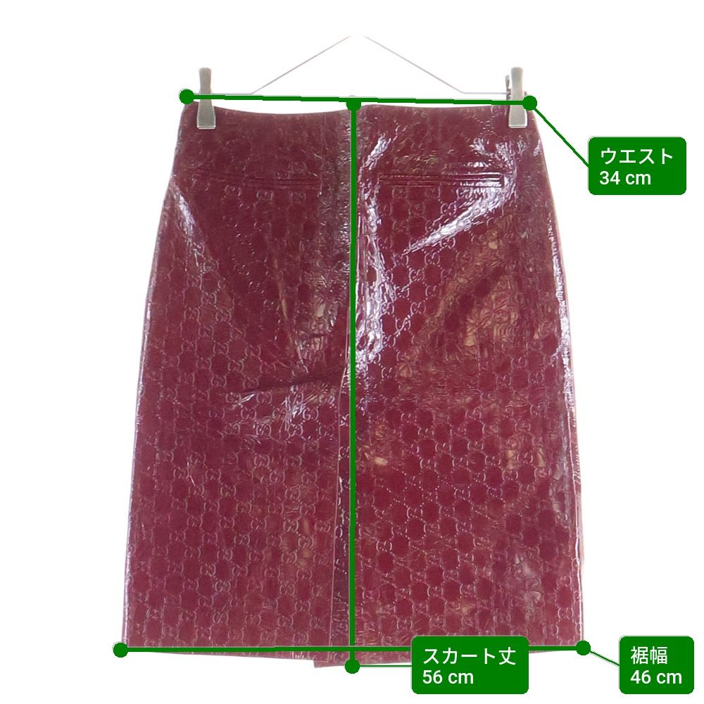 Gucci Embossed GG Motif Skirt Bordeaux — view 9