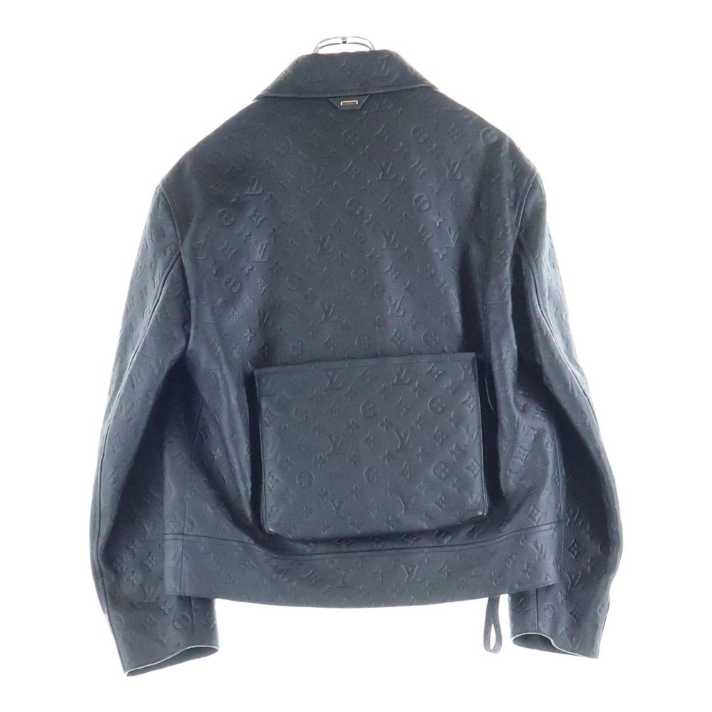 Louis Vuitton Monogram Embossed Utility Leather Jacket Black — view 2