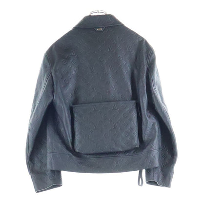 Louis Vuitton Monogram Embossed Utility Leather Jacket Black — view 2