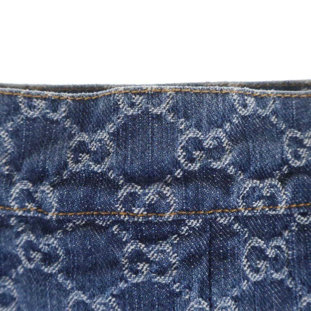 Gucci GG Jacquard Denim Skirt Indigo — view 5