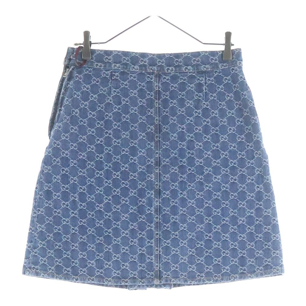 Gucci GG Jacquard Denim Skirt Indigo — view 2