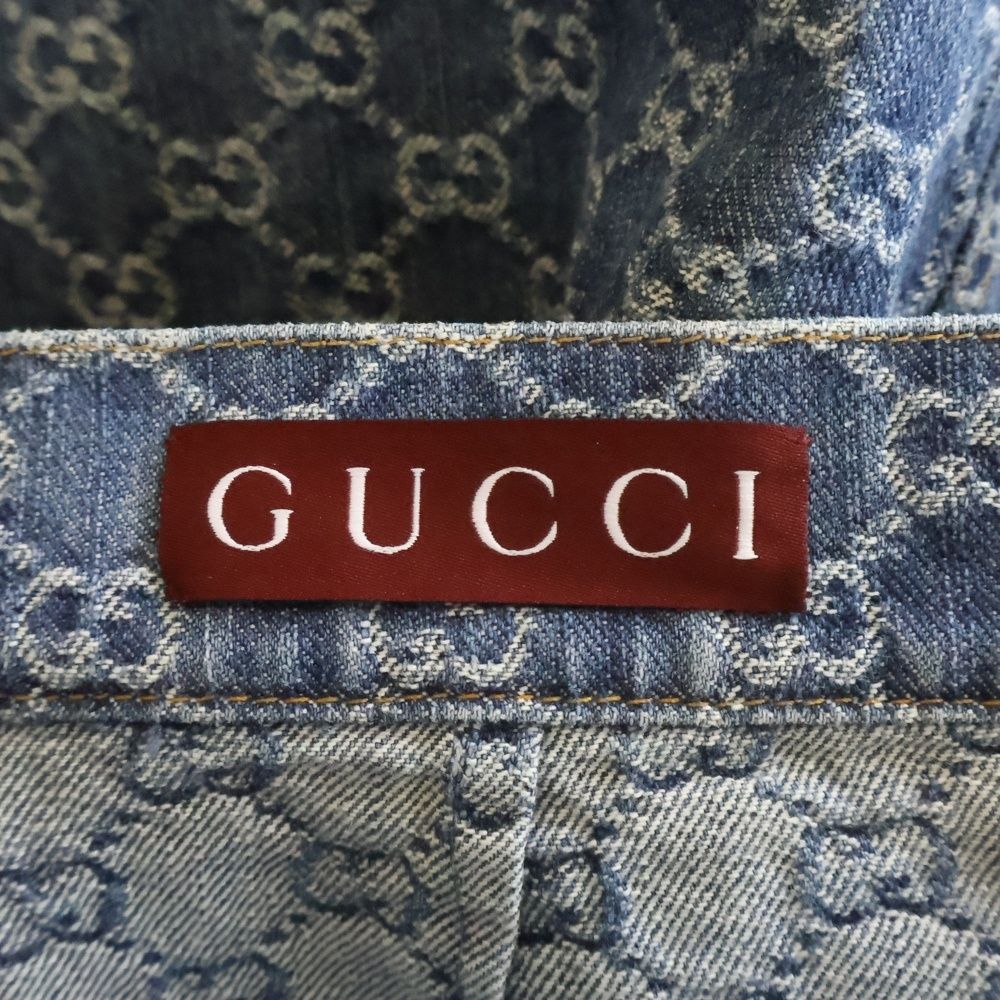 Gucci GG Jacquard Denim Skirt Indigo — view 6