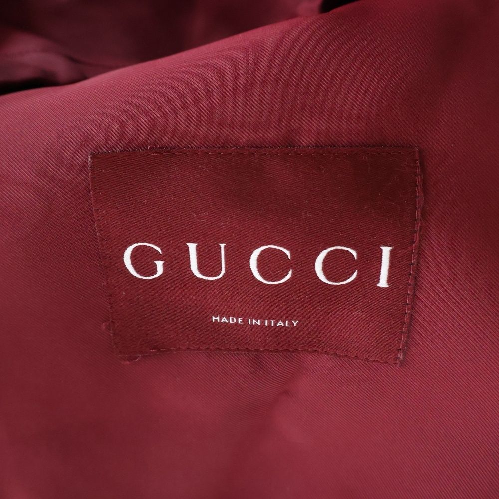 Gucci Embossed Gabardine Bomber Jacket Gold Bordeaux — view 7