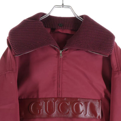 Gucci Embossed Gabardine Bomber Jacket Gold Bordeaux — view 3