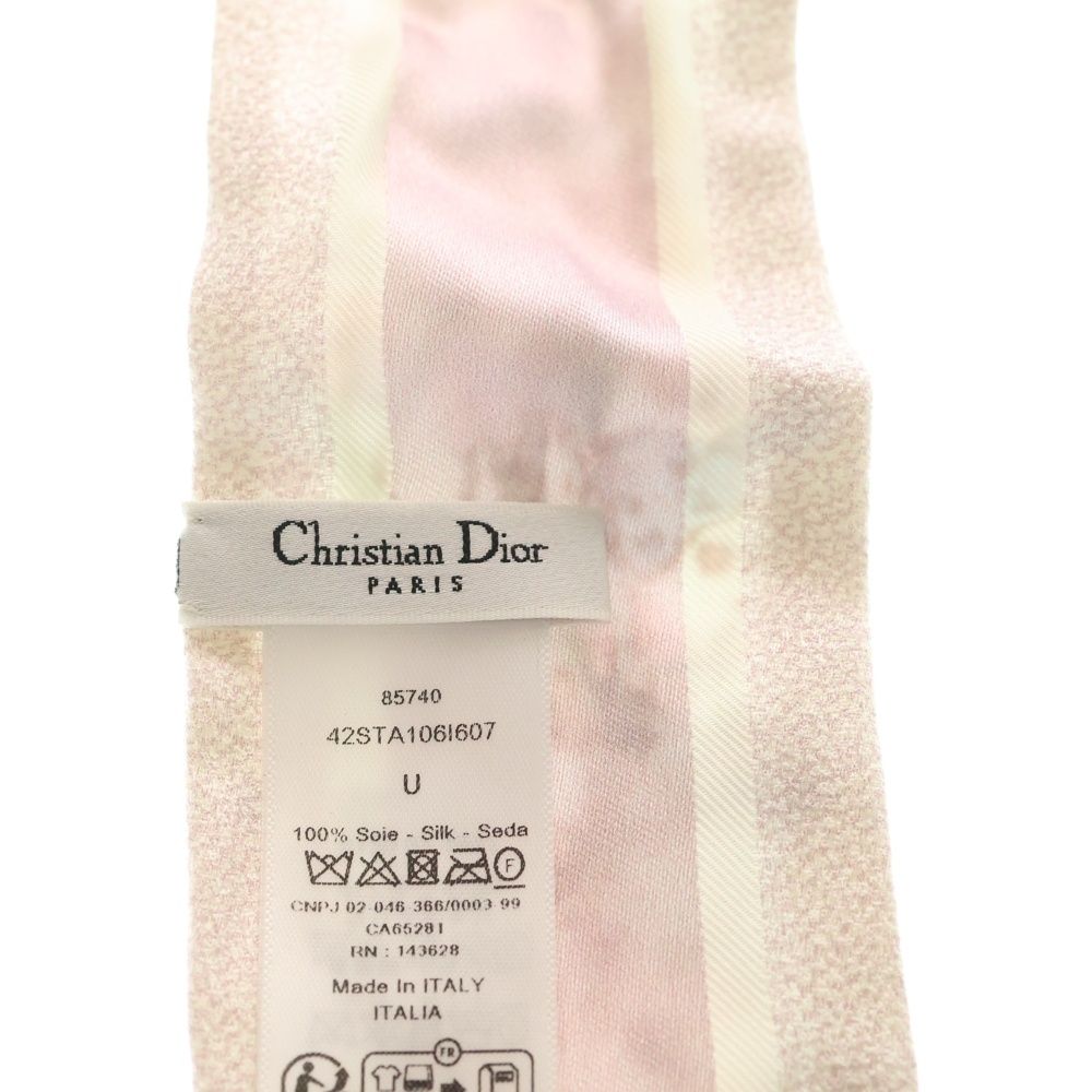Dior Flower Logo Motif Twilly Pink Scarf — view 4