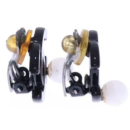 Chanel CC Logo Earrings Black Plastic — view 3