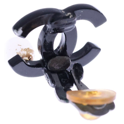 Chanel CC Logo Earrings Black Plastic — view 5