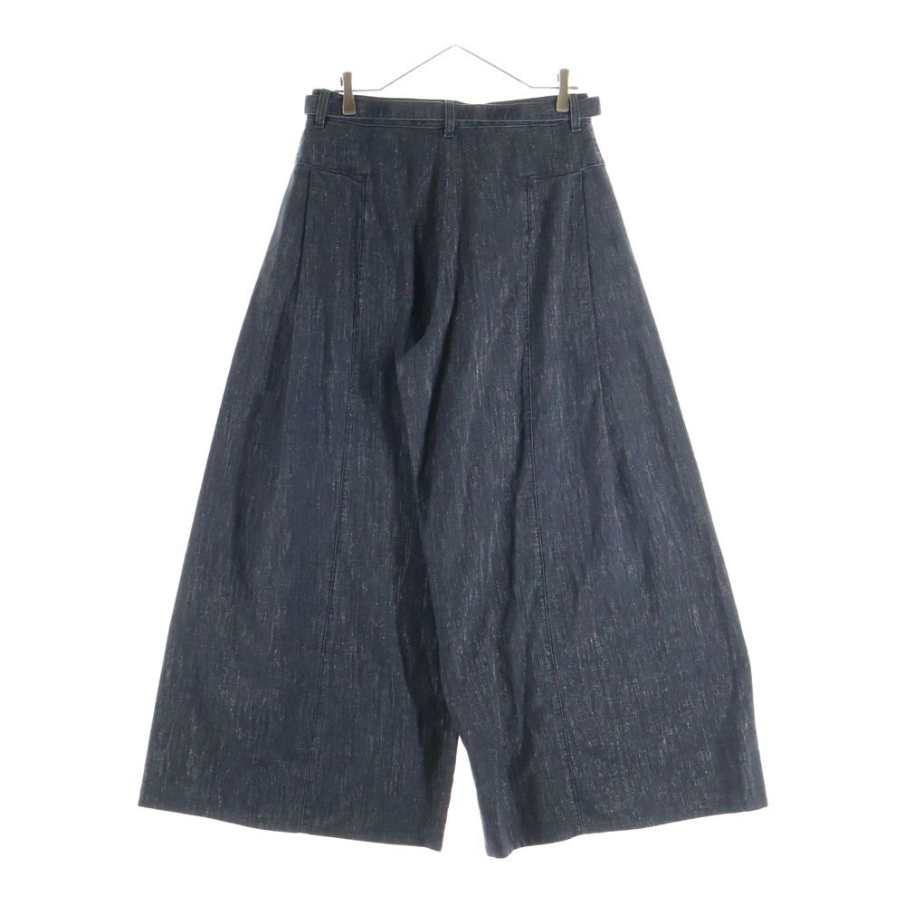 Chanel Lame Logo Buckle Belt Super Wide Denim Pants Black — view 2