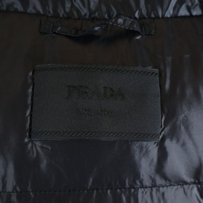 Prada Arm Logo Hooded Technical Fabric Nylon Down Jacket Black — view 6