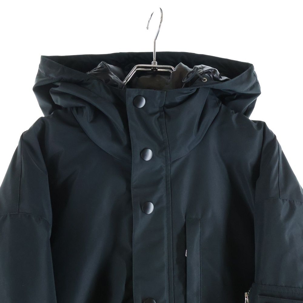 Prada Arm Logo Hooded Technical Fabric Nylon Down Jacket Black — view 3