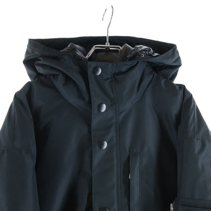 Prada Arm Logo Hooded Technical Fabric Nylon Down Jacket Black — view 3
