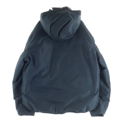 Prada Arm Logo Hooded Technical Fabric Nylon Down Jacket Black — view 2