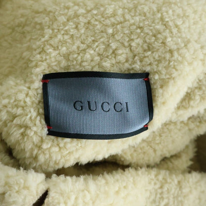 Gucci Embroidered Floral Corduroy Shearling Jacket Beige — view 7