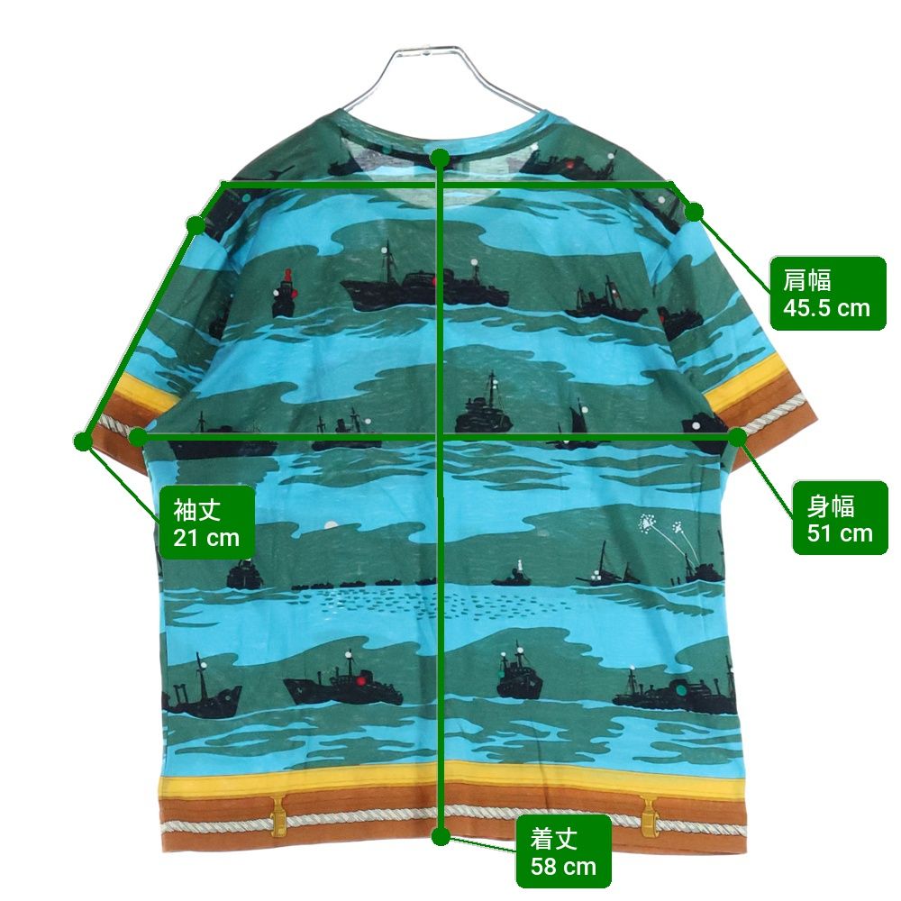 Hermes Ouvrard & Villars Allover Pattern Short Sleeve T-Shirt — view 9