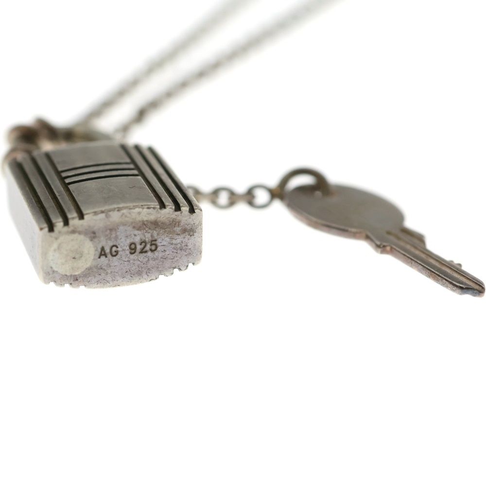 Hermes Cadena Motif Necklace Pendant Chain Silver — view 4