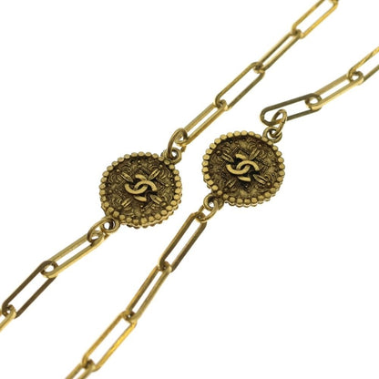 Chanel CC Logo Chain Necklace Gold Long No Bean Vintage — view 3