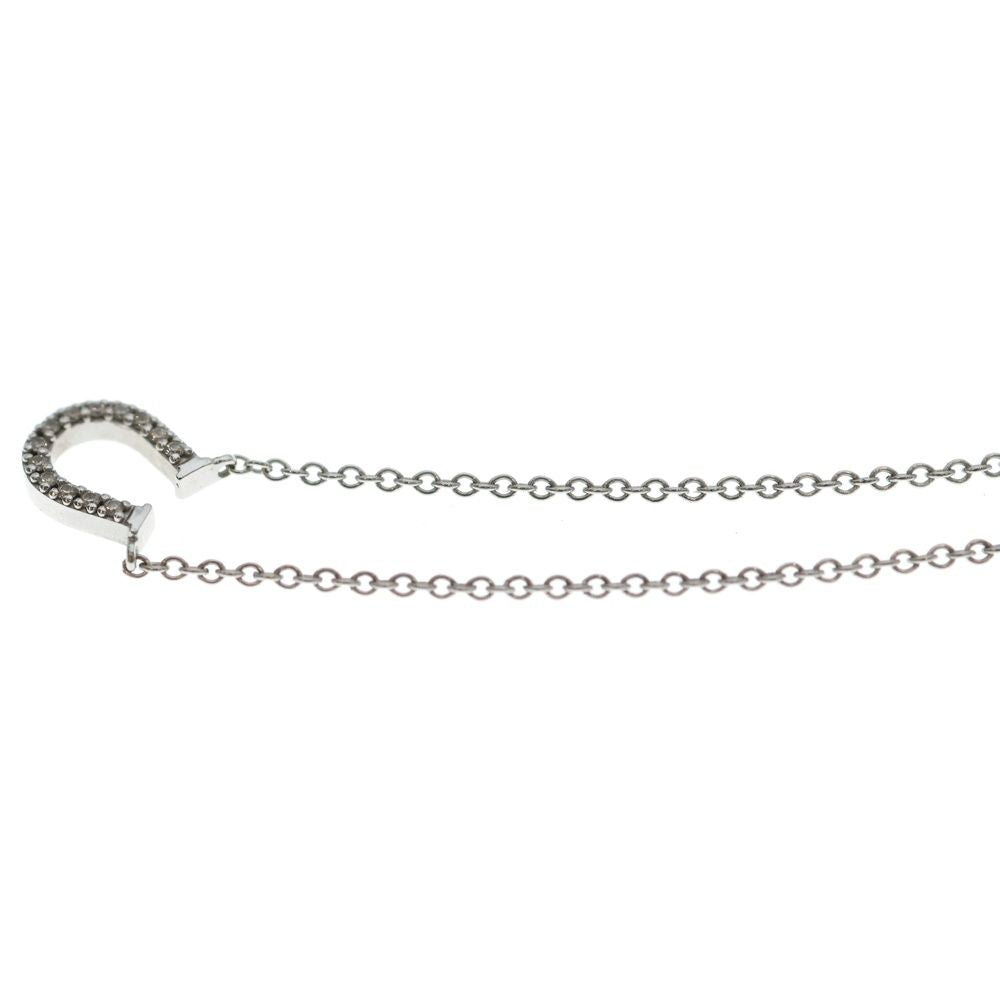 Tiffany & Co. Metro Horse Shoe Diamond Necklace 18K WG — view 5