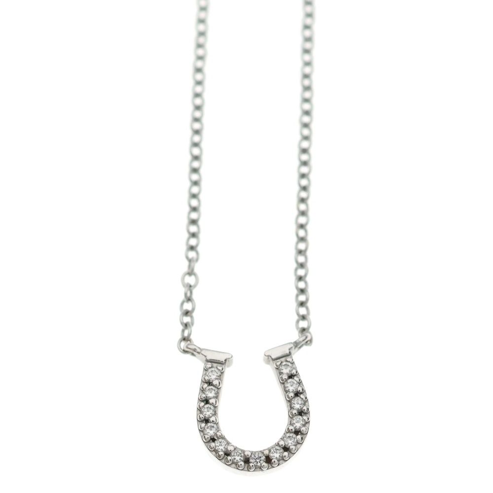 Tiffany & Co. Metro Horse Shoe Diamond Necklace 18K WG — view 3