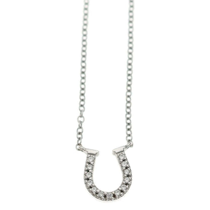 Tiffany & Co. Metro Horse Shoe Diamond Necklace 18K WG — view 3