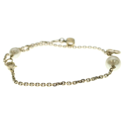 Dior CD Logo Pearl Bracelet White Gold Plated — view 3