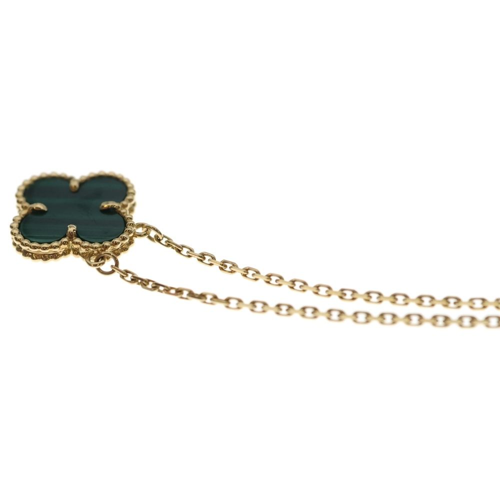 Van Cleef & Arpels Vintage Alhambra Necklace Malachite Yellow Gold Green — view 5