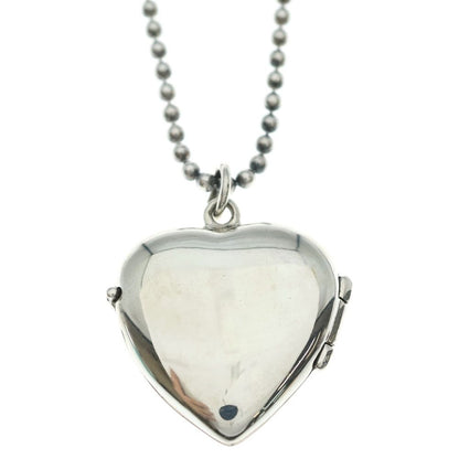 Tiffany & Co. Heart Locket Pendant Ball Chain Necklace Silver — view 3