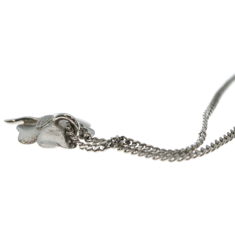 Chanel CC Logo Clover Necklace Pendant Green Silver — view 6