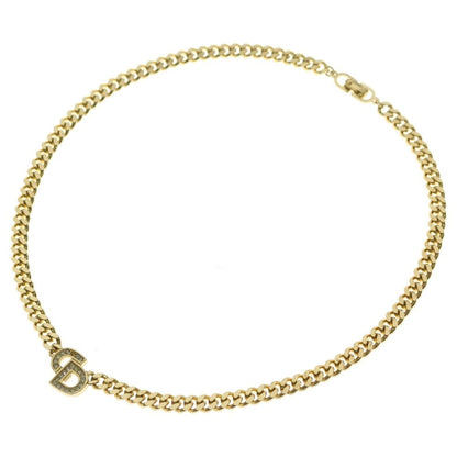 Dior CD Rhinestone Choker Necklace Gold — view 2