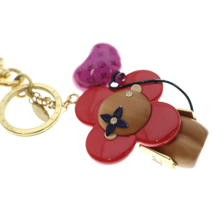 Louis Vuitton Monogram Porte Cles Vivienne Key Holder Wood Red Brown — view 6