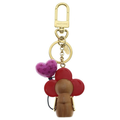 Louis Vuitton Monogram Porte Cles Vivienne Key Holder Wood Red Brown — view 2