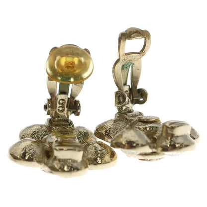 Chanel CC Logo Rhinestone Earrings Gold — view 5